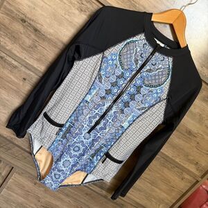 Cabana Life XL Long Sleeve One Piece Swimsuit Preppy Luxury Boardwalk Old Money